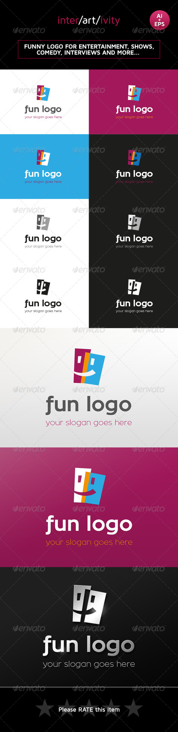 GraphicRiver Fun Logo Template 8423032 GraphicRiver Fun Logo Template 8423032