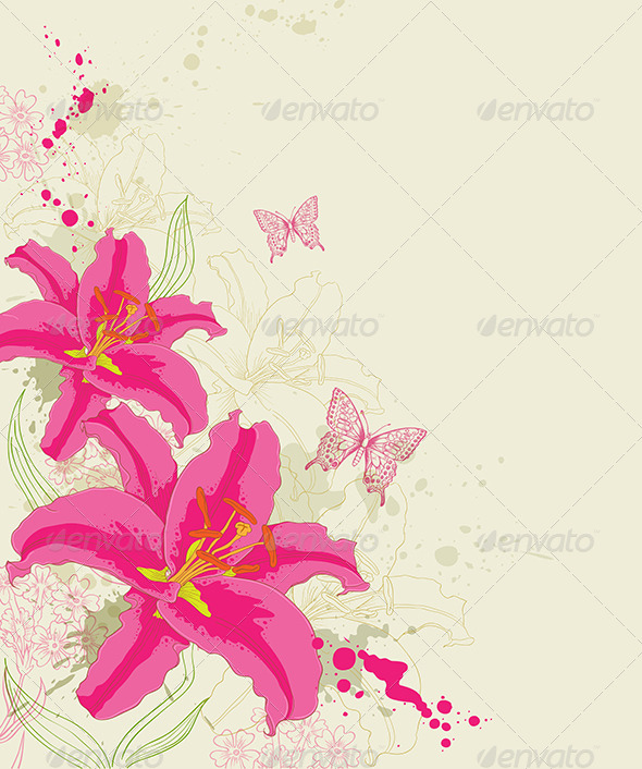 GraphicRiver Abstract Background with Red Flowers 8423228 GraphicRiver Abstract Background with Red Flowers 8423228