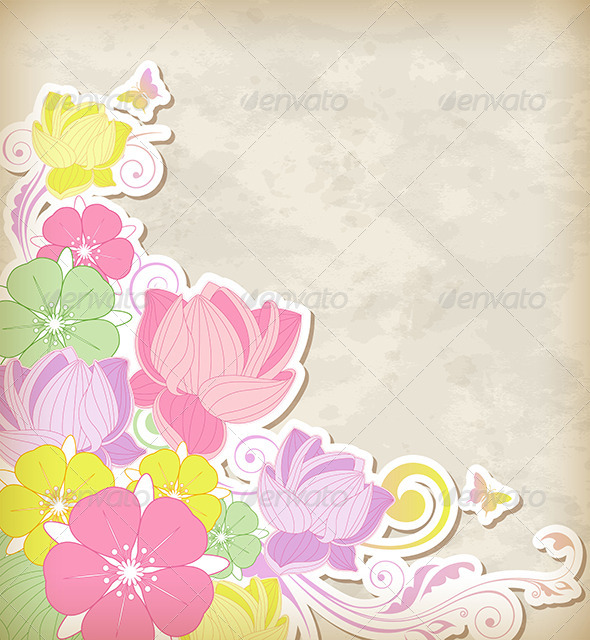 GraphicRiver Background with Pink and Yellow Flowers 8423273 GraphicRiver Background with Pink and Yellow Flowers 8423273