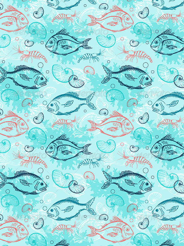 GraphicRiver Pattern with Tropical Fishes 8423363 GraphicRiver Pattern with Tropical Fishes 8423363