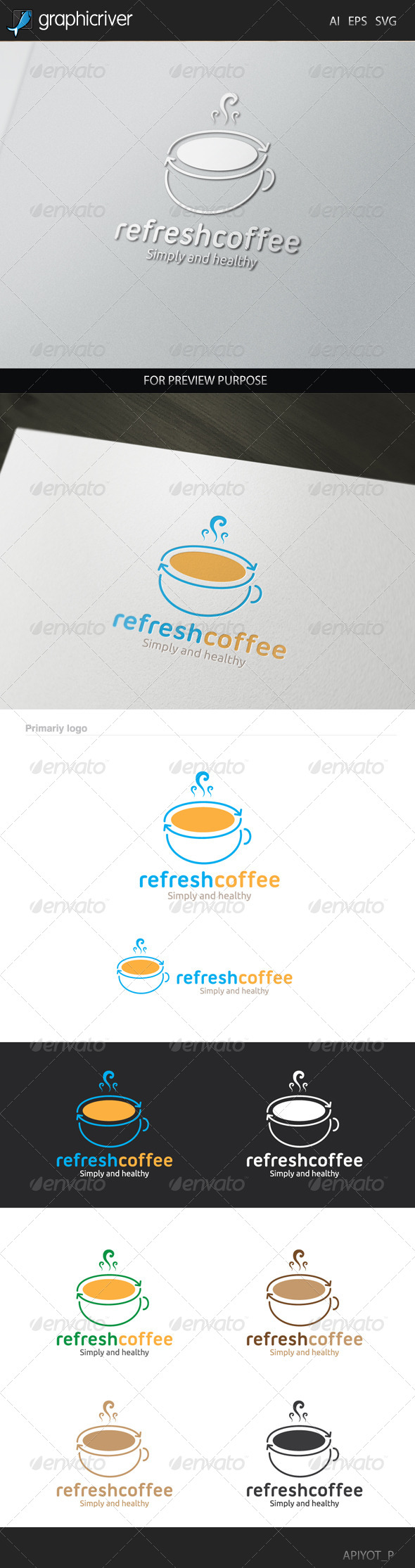 GraphicRiver Refresh Coffee logo 8427392 GraphicRiver Refresh Coffee logo 8427392