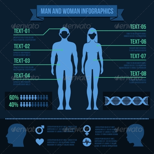 GraphicRiver Set of Man and Woman Infographic Elements 8427477 GraphicRiver Set of Man and Woman Infographic Elements 8427477