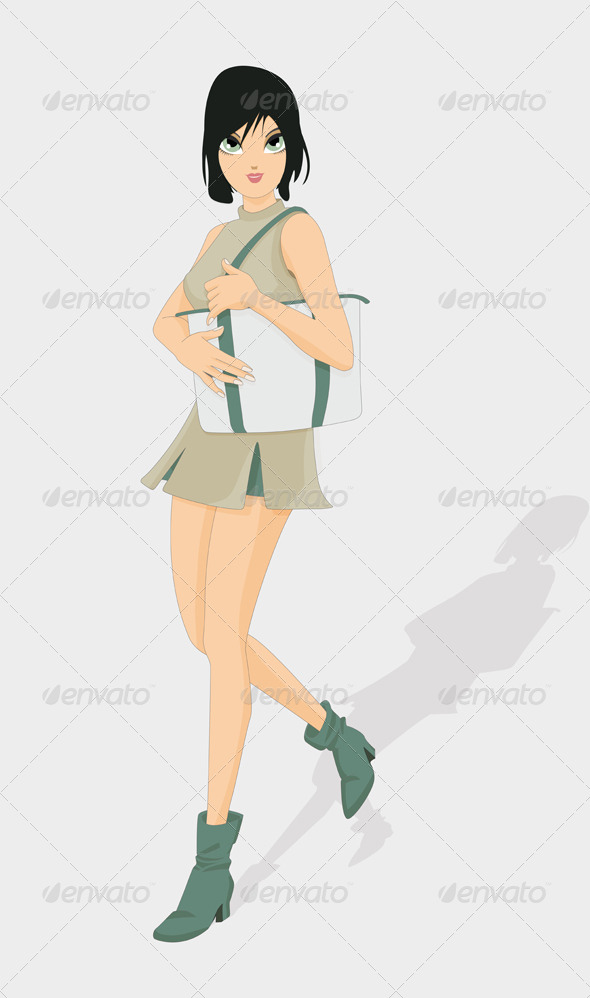 GraphicRiver Woman Holding a Bag 8427566 GraphicRiver Woman Holding a Bag 8427566
