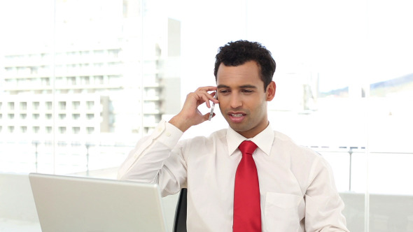 Successful Handsome Businessman Phoning Successful Handsome Businessman Phoning