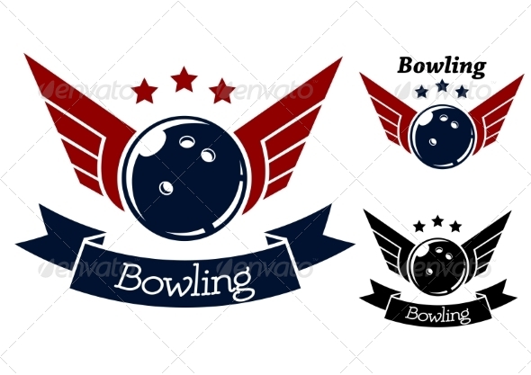 GraphicRiver Bowling Symbols with Wings 8428061 GraphicRiver Bowling Symbols with Wings 8428061