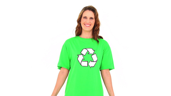 Smiling Environmental Activist Showing Poster Smiling Environmental Activist Showing Poster