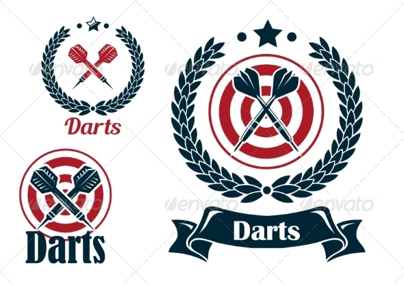 Three Different Darts Emblems or Badges Three Different Darts Emblems or Badges