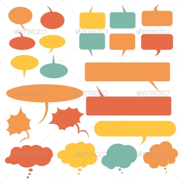 GraphicRiver Set of Flat Comic Talk and Think Bubbles 8429101 GraphicRiver Set of Flat Comic Talk and Think Bubbles 8429101