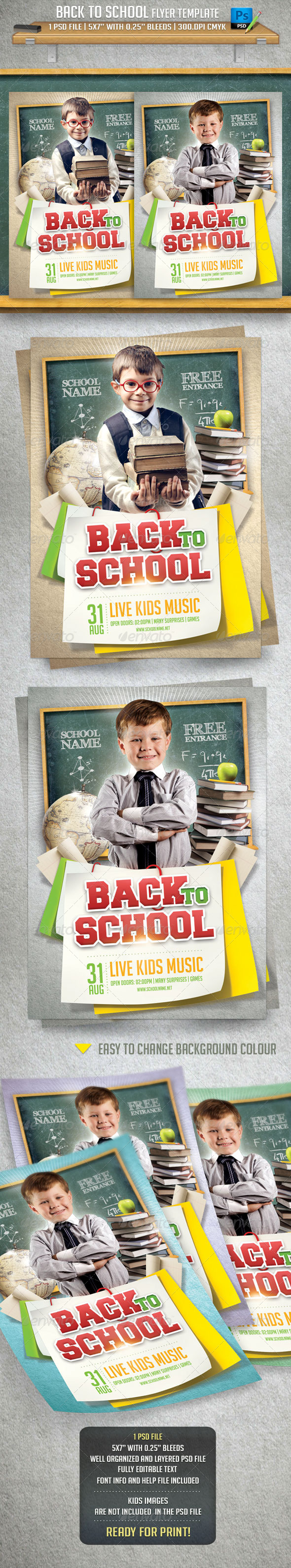 GraphicRiver Back To School Flyer Template 8429116 GraphicRiver Back To School Flyer Template 8429116