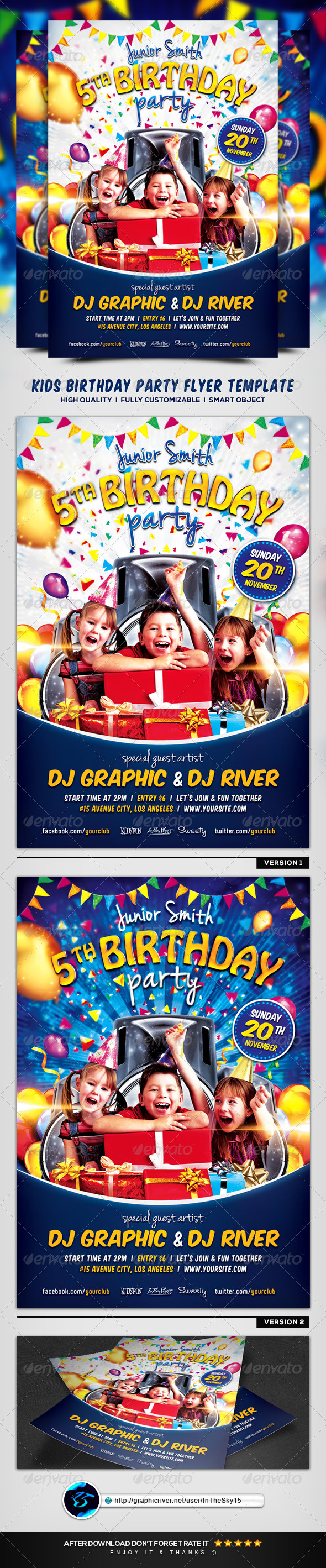 Kids Birthday Party Flyer Template Kids Birthday Party Flyer Template