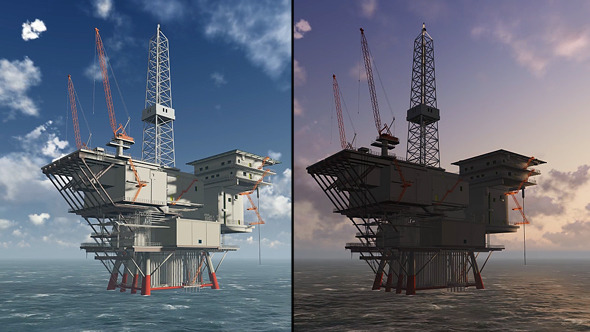 Oil Platform On Sea Oil Platform On Sea
