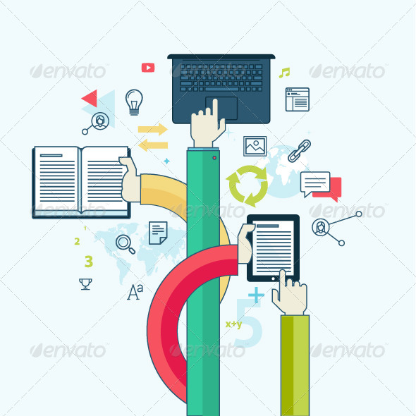 GraphicRiver Flat Line Concept for Education 8431265 GraphicRiver Flat Line Concept for Education 8431265
