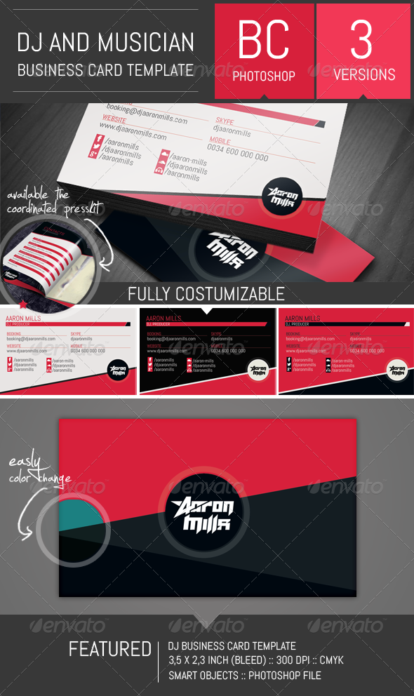 GraphicRiver Dj and Musician Business Card Template 8431338 GraphicRiver Dj and Musician Business Card Template 8431338