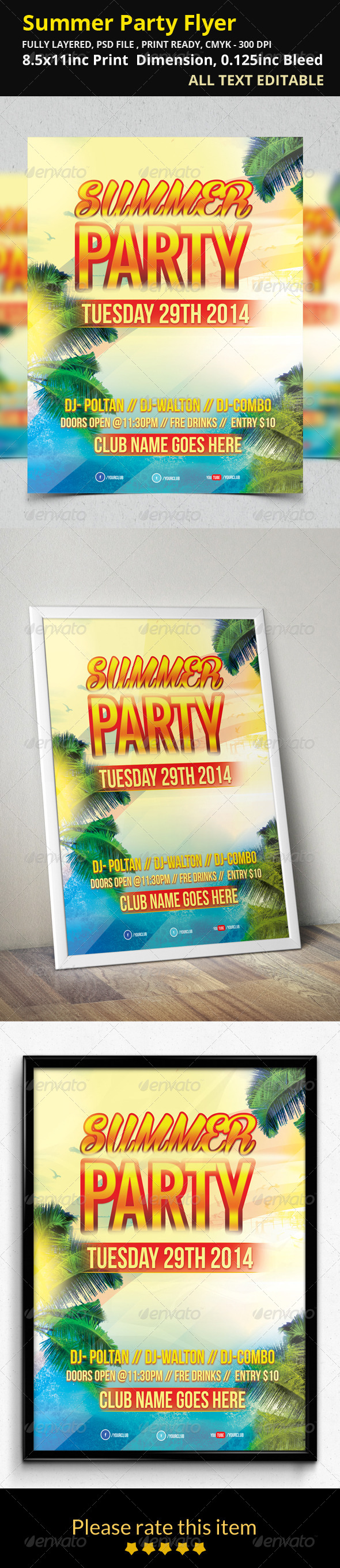 Summer Party Flyer (Clubs & Parties)