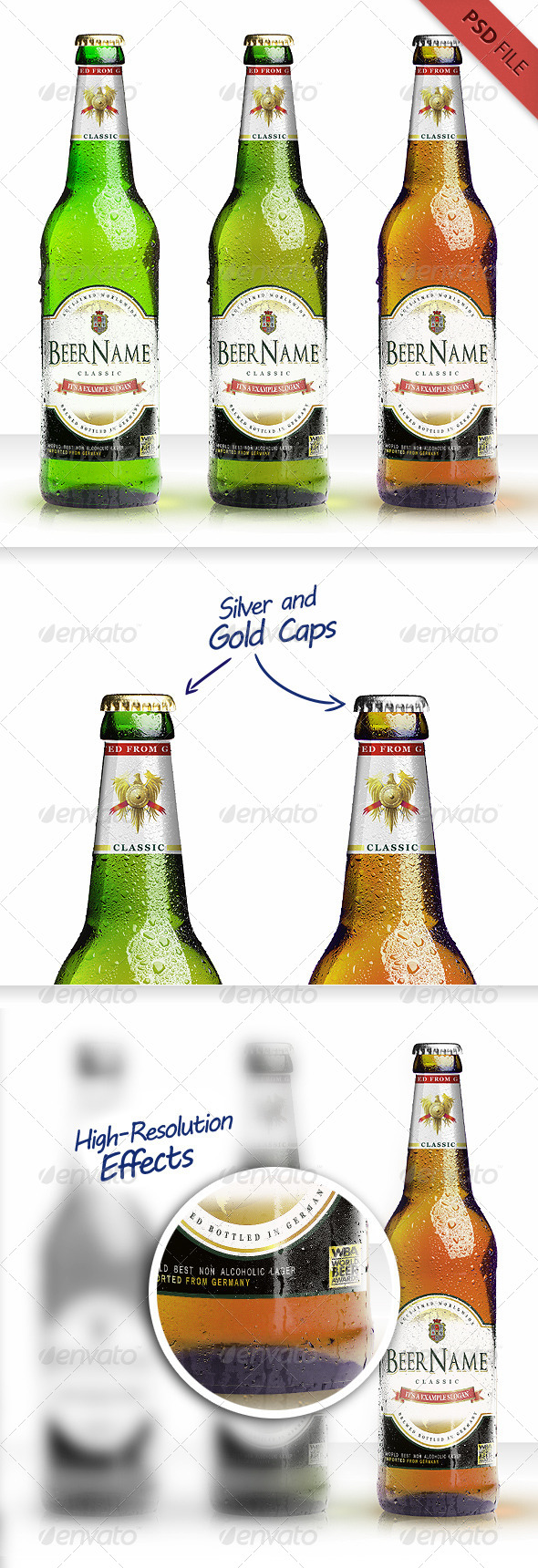 GraphicRiver Realistic Beer Bottle Mockup 8426567 GraphicRiver Realistic Beer Bottle Mockup 8426567