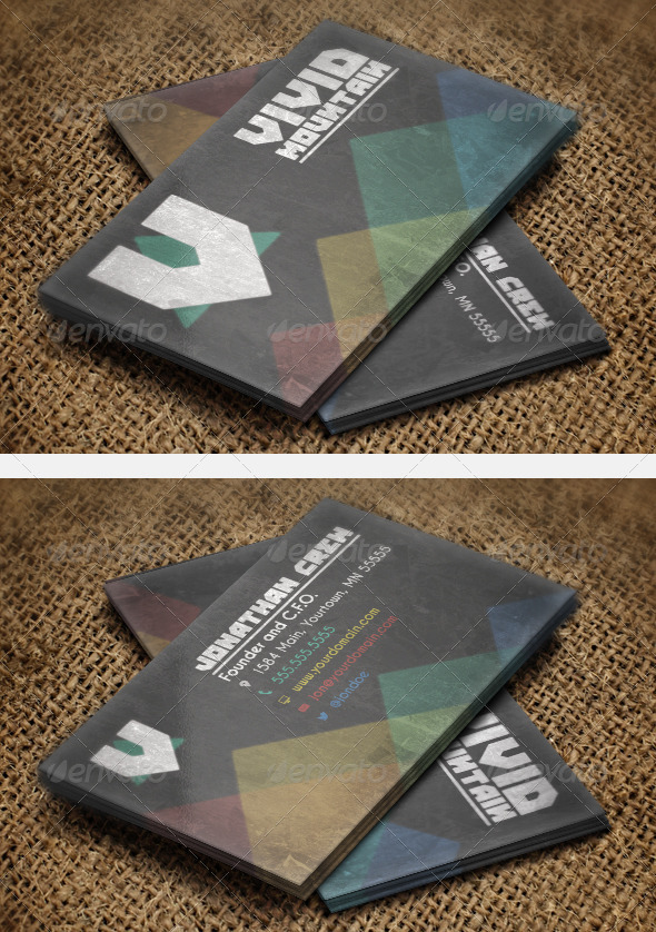 Vivid Mountains Business Card (Grunge)