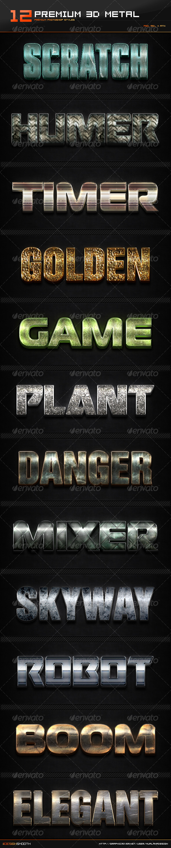 GraphicRiver 12 Premium 3D Metal Styles & Actions 8432596 GraphicRiver 12 Premium 3D Metal Styles & Actions 8432596
