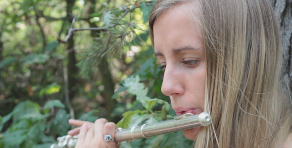 Girl Playing The Flute 3 Girl Playing The Flute 3