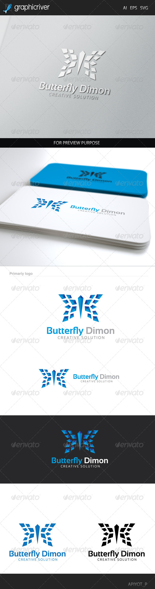GraphicRiver Butterfly Dimon Logo 8433374 GraphicRiver Butterfly Dimon Logo 8433374