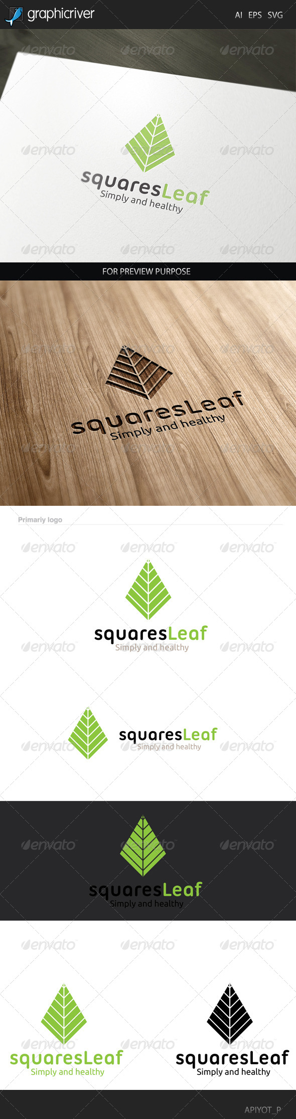 GraphicRiver Squares Leaf Logo 8433432 GraphicRiver Squares Leaf Logo 8433432