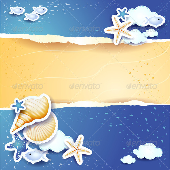 GraphicRiver Holidays Background with Sea and Sand 8433649 GraphicRiver Holidays Background with Sea and Sand 8433649