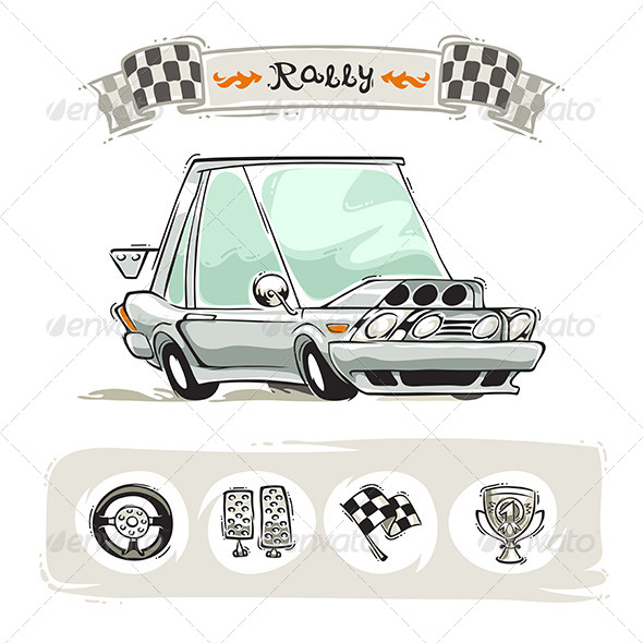 GraphicRiver Cartoon Sport Car Set 8433290 GraphicRiver Cartoon Sport Car Set 8433290