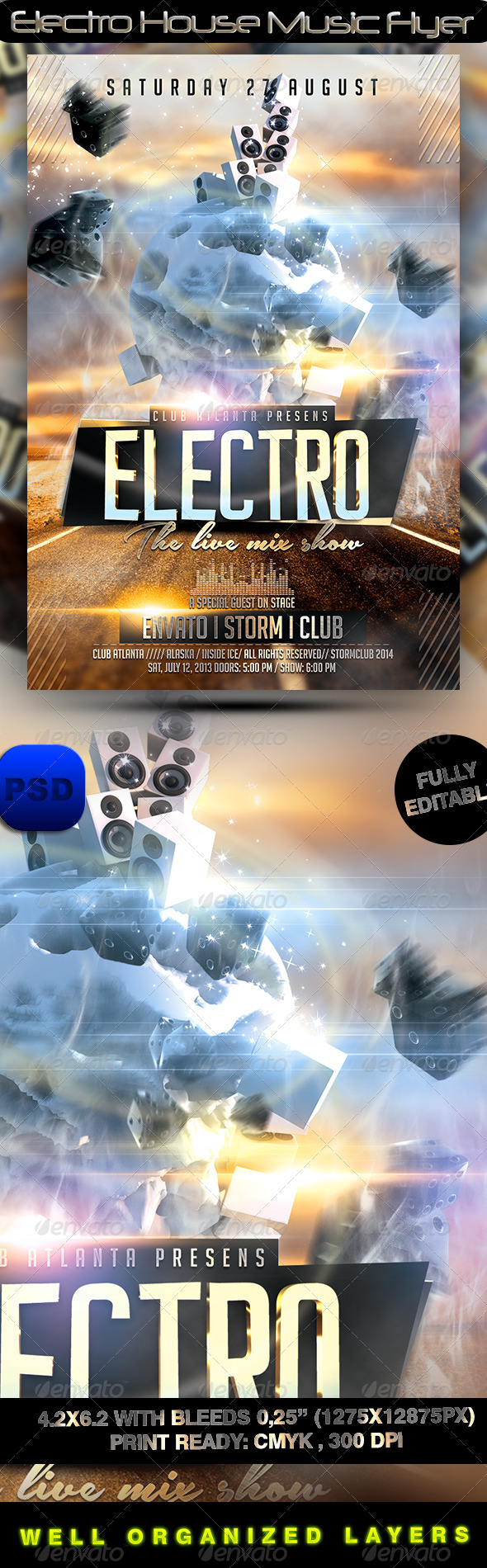 Electro House Music Flyer (Events)