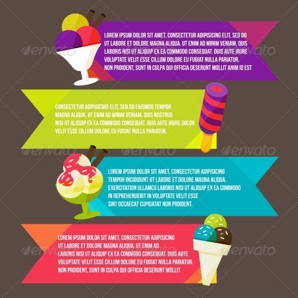 GraphicRiver Decorative Ice Cream Paper Banners Set 8434158 GraphicRiver Decorative Ice Cream Paper Banners Set 8434158
