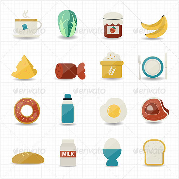 Breakfast and Food Icons Breakfast and Food Icons