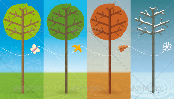 GraphicRiver Four Seasons Spring Summer Autumn Winter 8434237 GraphicRiver Four Seasons Spring Summer Autumn Winter 8434237