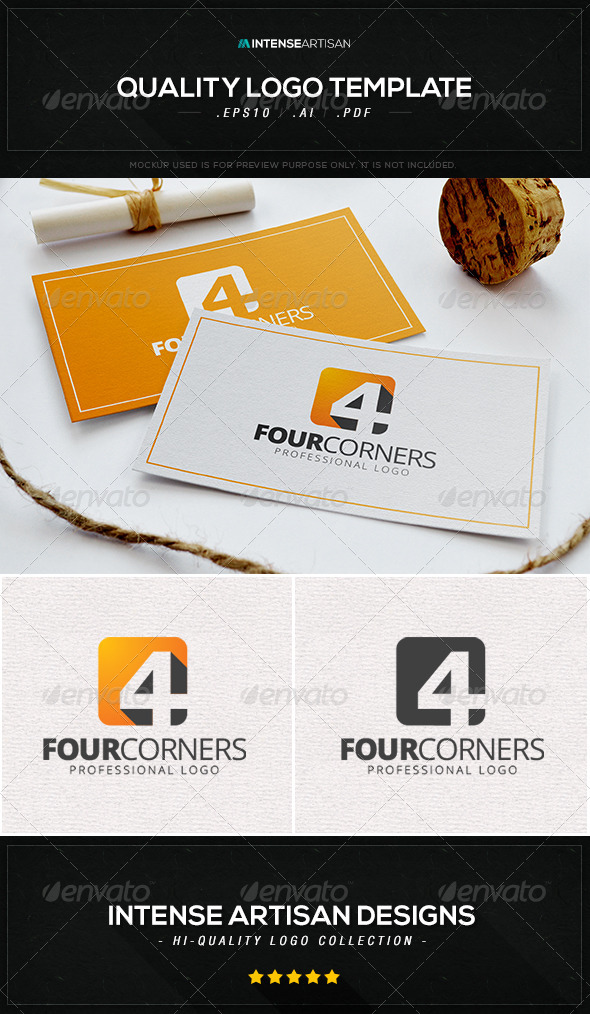 GraphicRiver Four Corners Logo Template 8434508 GraphicRiver Four Corners Logo Template 8434508