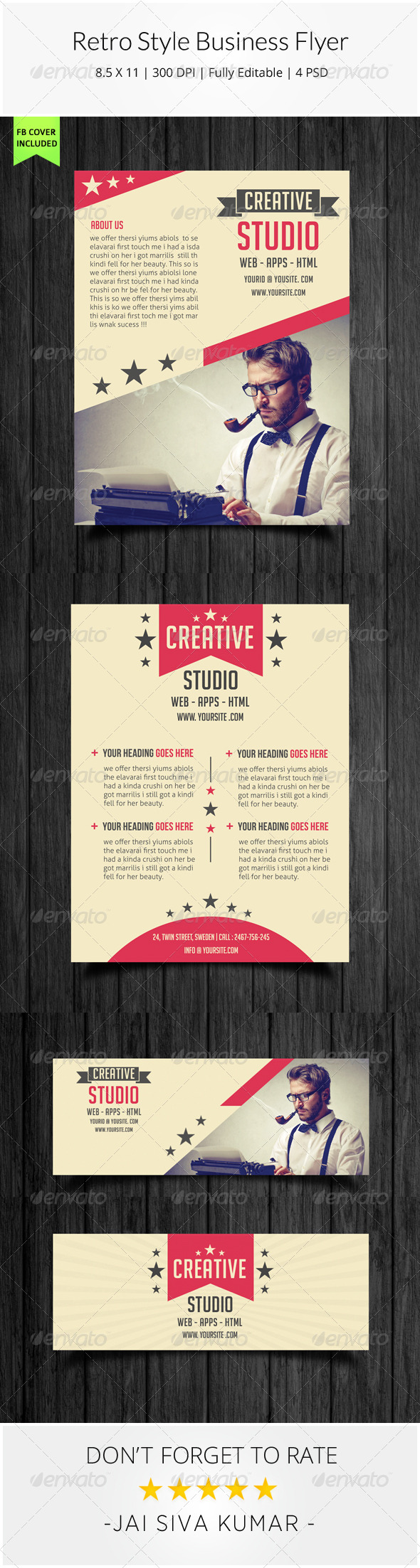 GraphicRiver Retro Style Business Flyer 8435736 GraphicRiver Retro Style Business Flyer 8435736