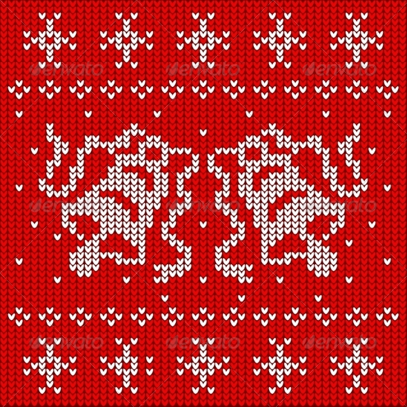 GraphicRiver Red Knitted Sweater with Two Bells 8435827 GraphicRiver Red Knitted Sweater with Two Bells 8435827