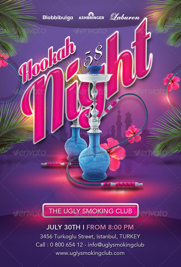 GraphicRiver Smoking Hookah Night In Istanbul Club 8435904 GraphicRiver Smoking Hookah Night In Istanbul Club 8435904