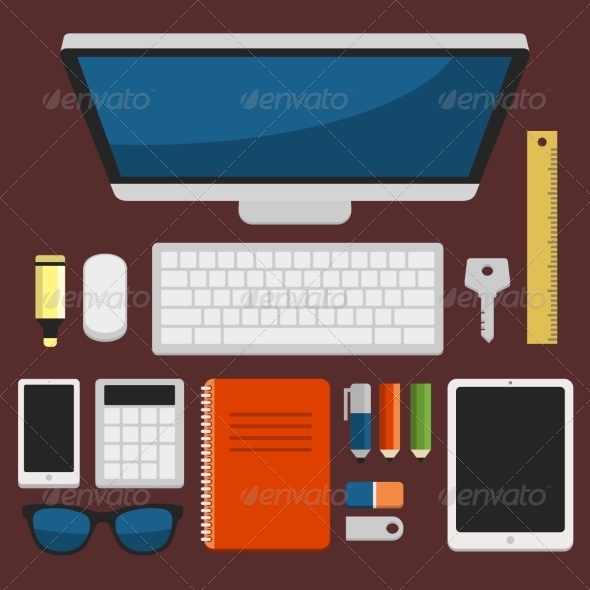 GraphicRiver Office Workplace Top View in Flat Design Vector 8436008 GraphicRiver Office Workplace Top View in Flat Design Vector 8436008