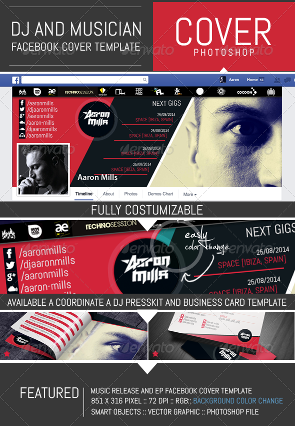 GraphicRiver Dj and Musician Timeline Facebook Cover Template 8437102 GraphicRiver Dj and Musician Timeline Facebook Cover Template 8437102