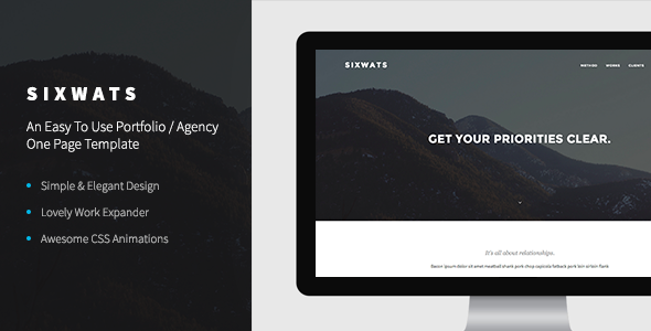 ThemeForest SIXWATS An Easy To Use Portfolio One Page 8438185 ThemeForest SIXWATS An Easy To Use Portfolio One Page 8438185