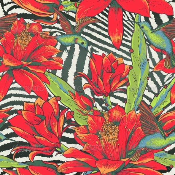 GraphicRiver Tropical Seamless Vintage Floral Pattern 8438460 GraphicRiver Tropical Seamless Vintage Floral Pattern 8438460
