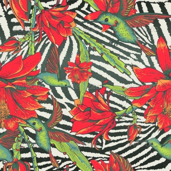 GraphicRiver Tropical Seamless Vintage Floral Pattern 8438465 GraphicRiver Tropical Seamless Vintage Floral Pattern 8438465