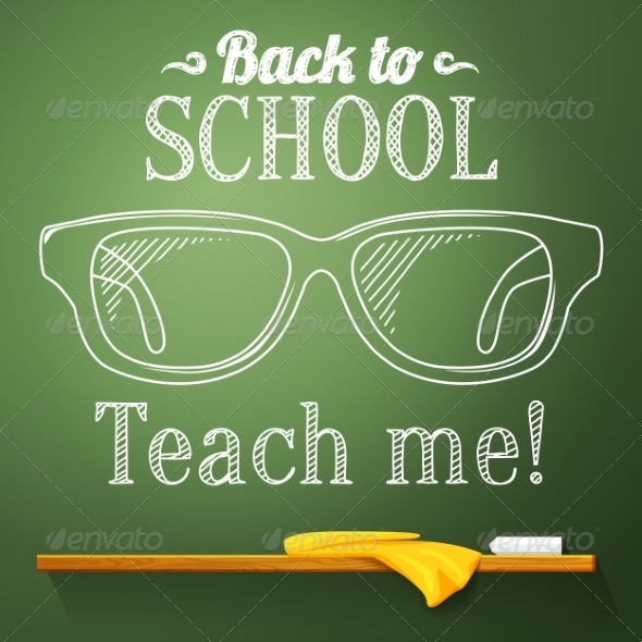 GraphicRiver Chalkboard with Glasses 8454280 GraphicRiver Chalkboard with Glasses 8454280