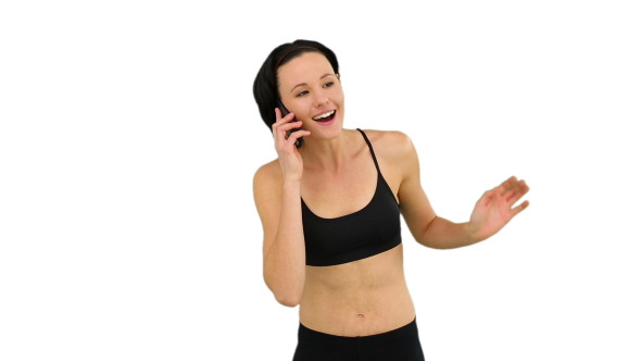 Fit Brunette Talking On The Phone 3 Fit Brunette Talking On The Phone 3