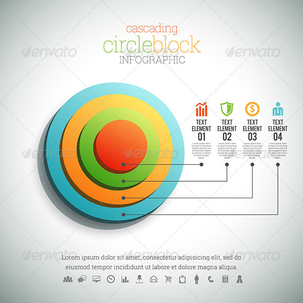 Cascading Circle Block Infographic (Infographics)