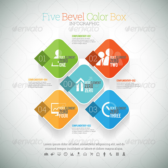 GraphicRiver Five Bevel Color Box Infographic 8454375 GraphicRiver Five Bevel Color Box Infographic 8454375