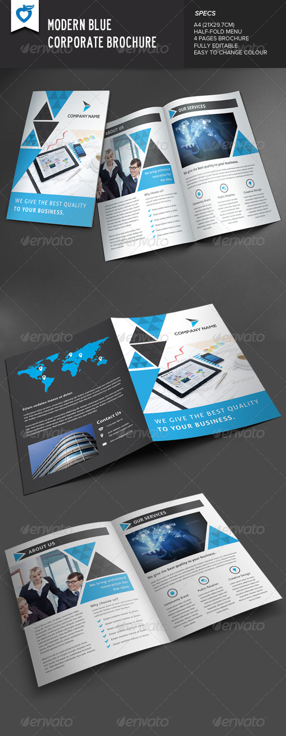 Modern Blue Corporate Brochure (Corporate)