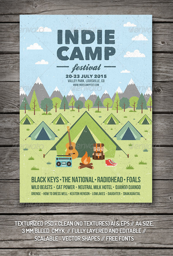 Indie Camp Festival Flyer/Poster (Concerts)