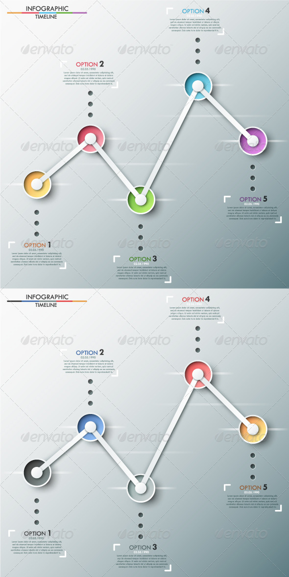  Modern Infographics Timeline (Two Versions) (Infographics)