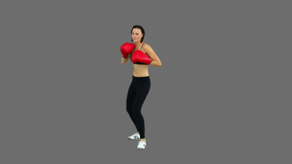 Fit Brunette Boxing With Red Gloves 3 Fit Brunette Boxing With Red Gloves 3