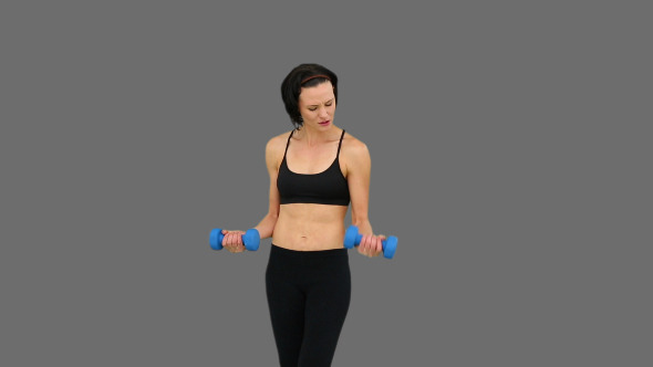 Fit Brunette Lifting Dumbbells 2 Fit Brunette Lifting Dumbbells 2