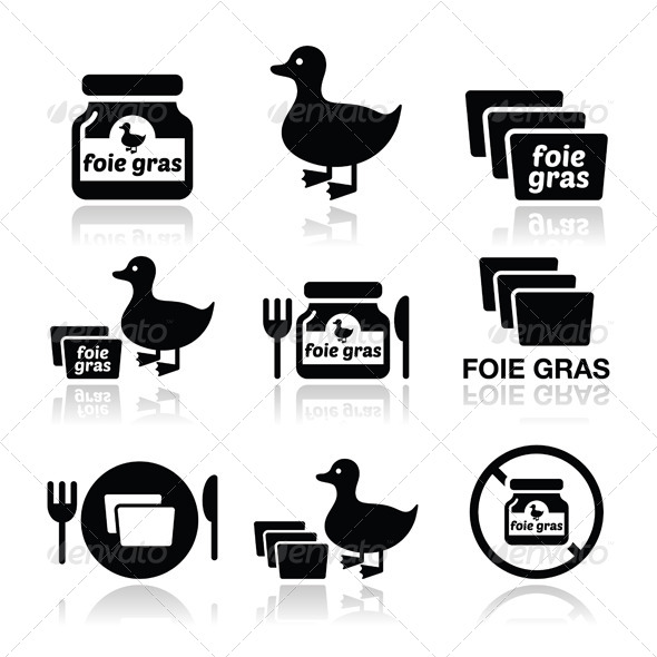 GraphicRiver Foie Gras Duck or Goose Icons Set 8457044 GraphicRiver Foie Gras Duck or Goose Icons Set 8457044
