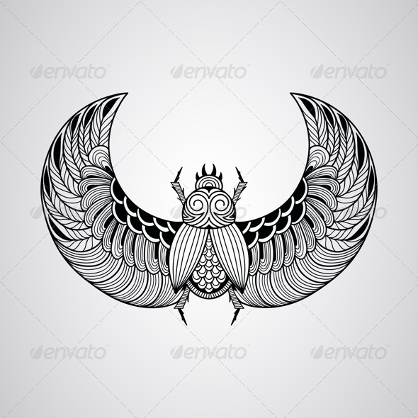 GraphicRiver Vector Scarab Beetle 8461455 GraphicRiver Vector Scarab Beetle 8461455